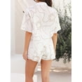 thumbnail image 6 of Biezeib Women Summer Shorts Outfits Sun/Shell Print Short Sleeve Shirts Tops Elastic Waist Shorts 2 Pieces Clothes Set, 6 of 6