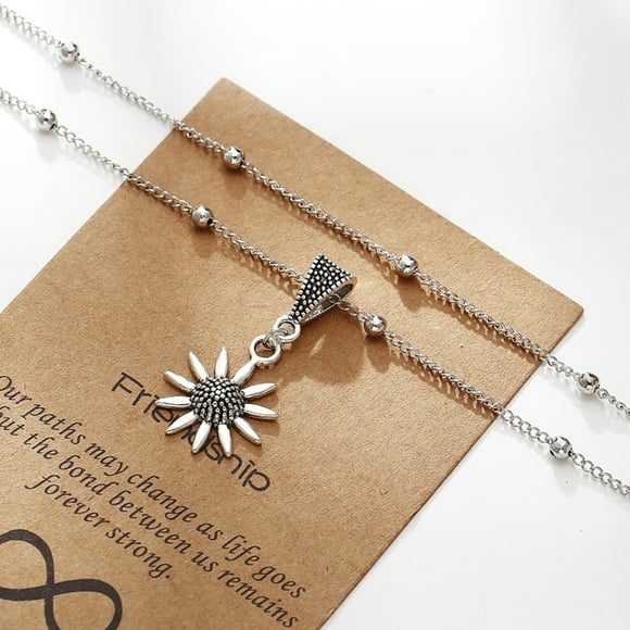 UPGRATOR 1Set Flower Pendant Necklace Retro Jewelry for Daily Use by Women