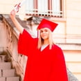 thumbnail image 2 of PMVFHDE Graduation Attire for Women and Men Adult College Completion Gown with Tassel Cap Set for Commencement Red,54, 2 of 9