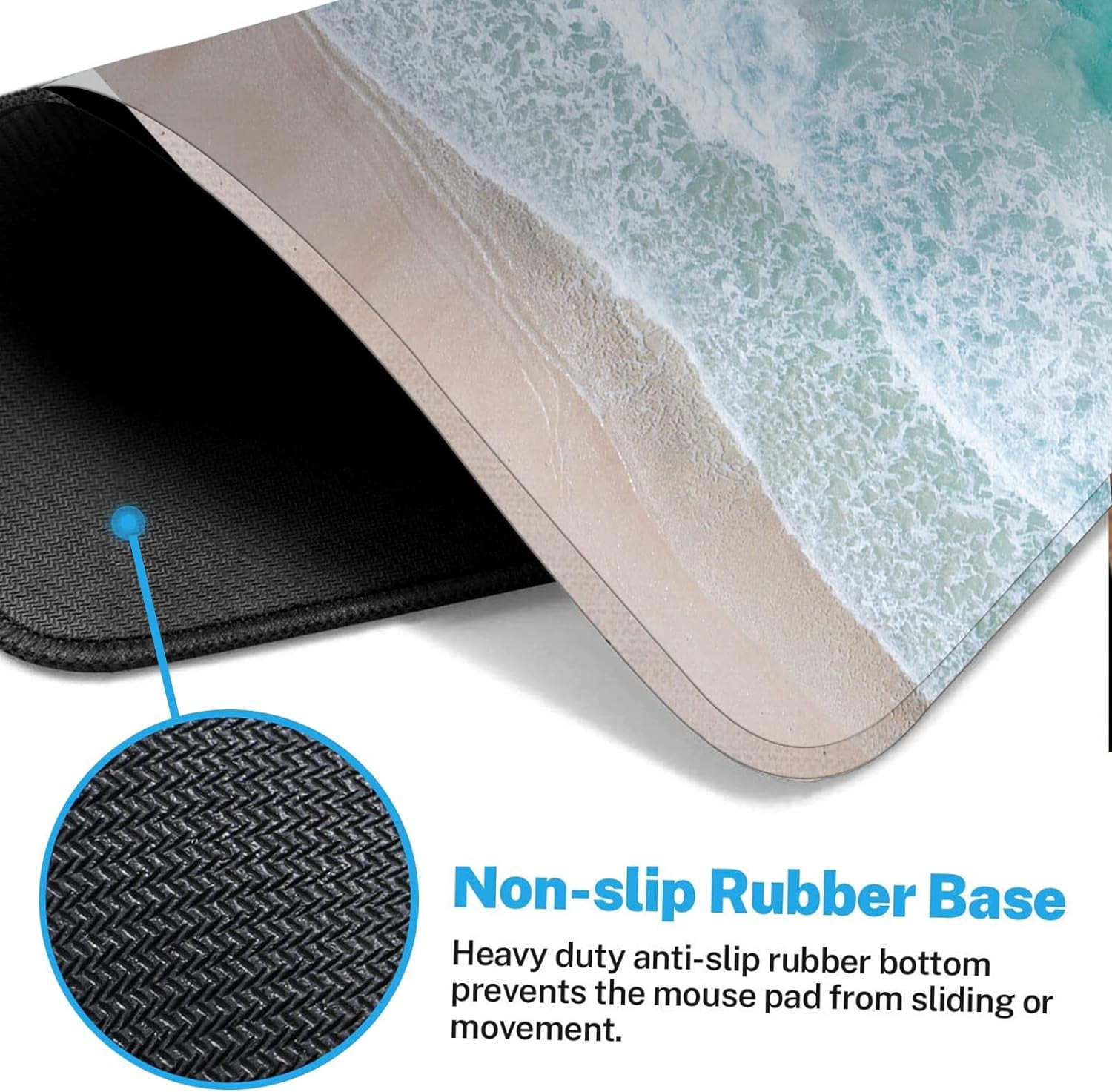 Large Gaming Mouse Pad Beach Non-Slip Desk Pad Keyboard and Mouse Desk Mat for Gamer, Office & Home, 31.5 x 15.7 in