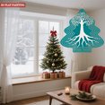 thumbnail image 2 of Stylish Metal Hanging Christmas Tree Wind Spinner - Geometric Design with White Trunk & Teal Background for Garden Decor, 2 of 7