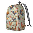 thumbnail image 2 of Rooster and Floral Green Pattern Backpack for School, Cute School Bag with Adjustable Shoulder Straps and Padded Back, 15.7"x11.8"x5.5", 2 of 5