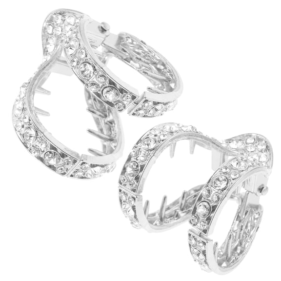 Masteelf Set of 2 Women's Rhinestone Hair Jaw Clips, Elegant Fine Design Hair Accessories for Ladies