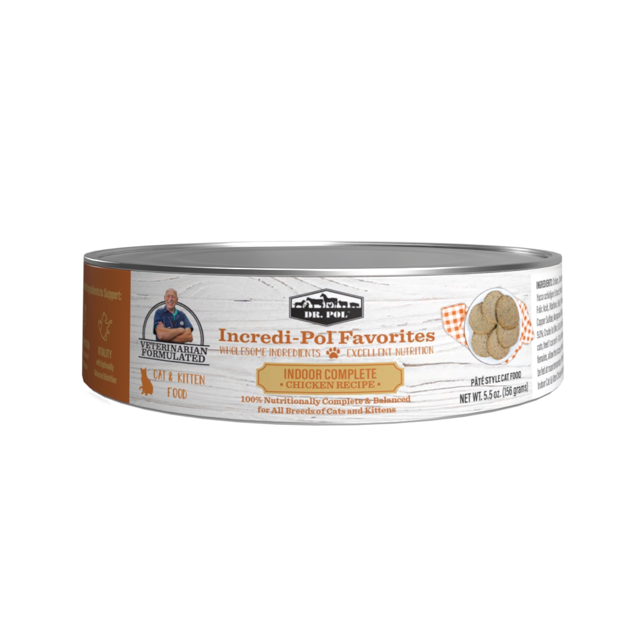 (12 pack) Dr. Pol Incredi-Pol Favorites Chicken Indoor Complete Canned Cat Food, 5.5oz.