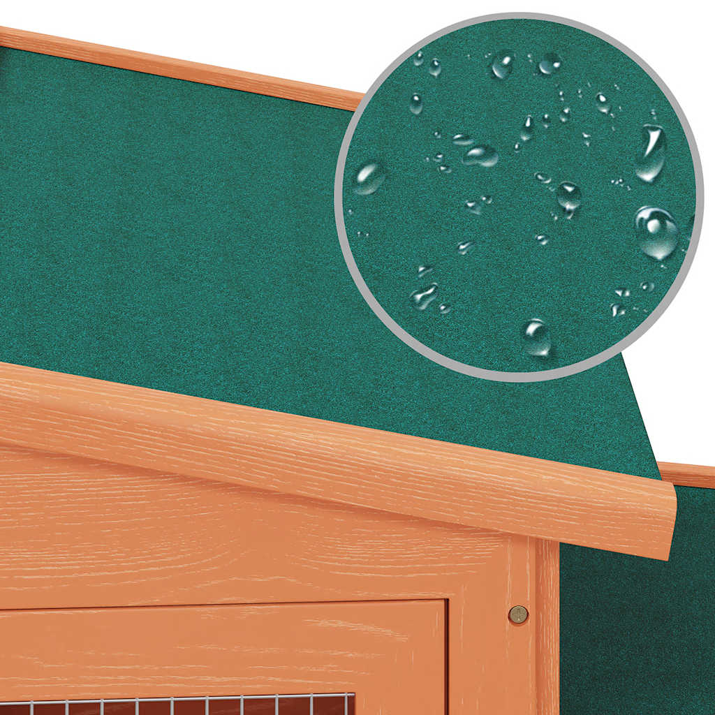 vidaXL Rabbit Hutch with Roofs Bunny Cage Small Animal House Outdoor Wood