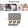 thumbnail image 4 of Black White Plaid Rooster Cloth Napkins, Vintage Farmhouse Checkered Rustic Washable and Reusable Dinner Napkins Set of 8, Table Napkin for Kitchen Party Birthday Wedding Hotel Housewarming 20"x20", 4 of 8