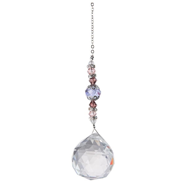 Lámpara colgante de cristal con forma de bola de cuentas de colores pequeñas