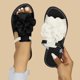 thumbnail image 5 of Mujeres Zapatos de Caminar Versátiles Dos Tonos Color Bloqueado Envolvente Tamaño Más Ligero Y Cómodo Estilo Primavera / Verano de Moda Zapatillas de Tacón Bajo de Playa Plana, 5 of 9