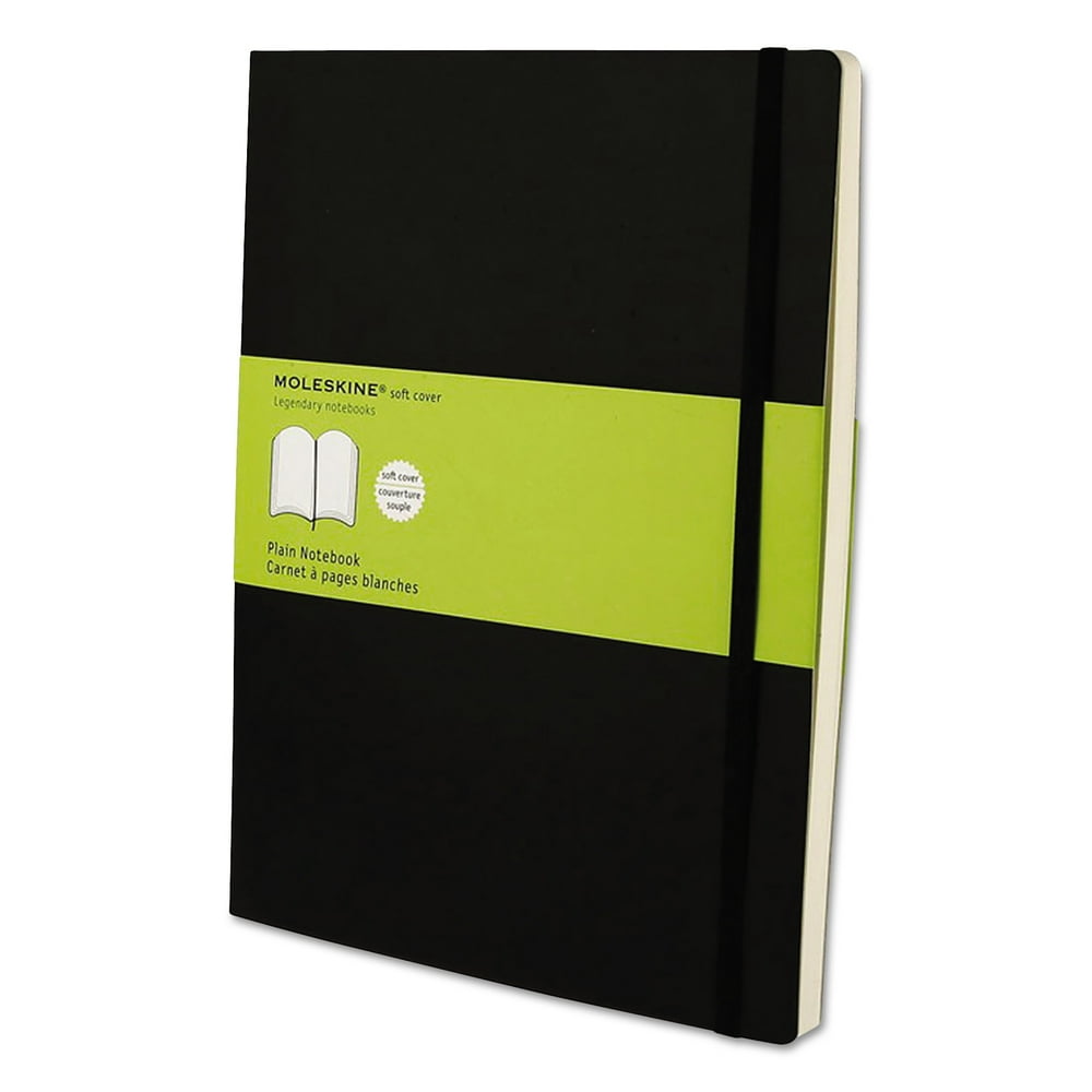 Moleskine Classic Softcover Notebook, Plain, 10 x 7 1/2, Black Cover