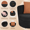 thumbnail image 4 of Renwick Bouclé Swivel Accent Armchair with Throw Pillow, Black/Brown, 4 of 8