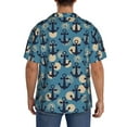 thumbnail image 5 of Xecao offers the Anchors for Men's Casual Short-sleeved Shirt, a button-up collared shirt with a pocket, perfect for beach vacations and yacht travel in the 4X-Large size., 5 of 7