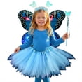 thumbnail image 4 of Gbsyewxs Mardi Gras Girl Skirt Tutu Tulle Princess Girl Skirts With Butterfly Wing Headband Solid Color Carnival Performance Toddler Girl Skirts Blue, 4 of 5