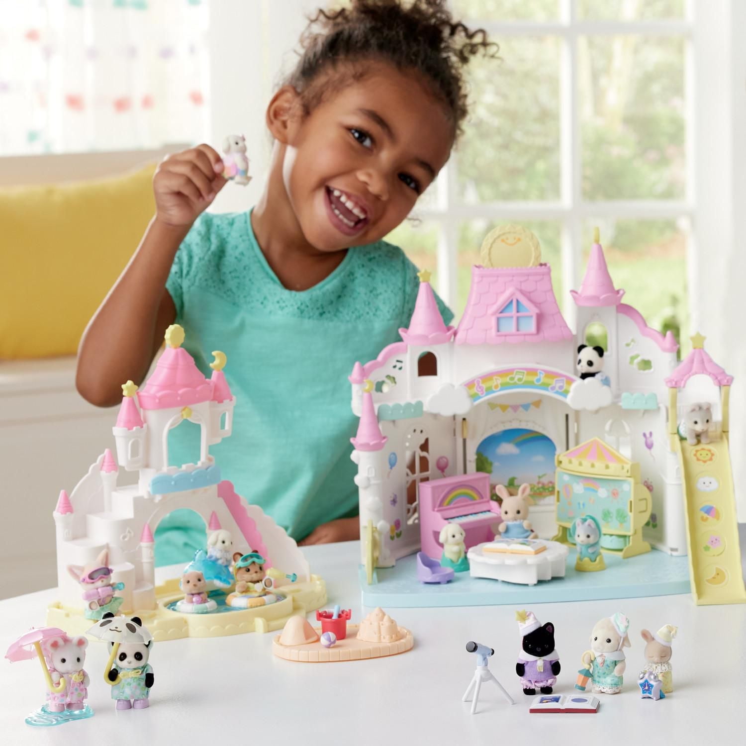 Calico Critters Nursery Friends - Pool Fun Trio, Set of 3 Collectible Doll Figures With Accessories, 3 Doll Figures & Accessories