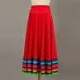 thumbnail image 2 of inhzoy Women High Waist Full Circle Skirt Folk Flamenco Ballroom Dance Skirt Long Maxi Skirt Red 75cm XXL, 2 of 3