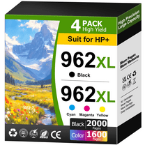 962 ink Compatible for HP 962 Ink Cartridges for 962XL HP Ink Cartridges (Black Cyan Magenta Yellow, 4 Pack）