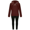 thumbnail image 3 of Men's Tracksuit With Zipper 2 Piece Hooded Fashionable Men's Solid Color Long Sleeve Casual Outwear Jackets Sets Running Jogging Sport Suit Sets Fall Winter Outfit, 3 of 5