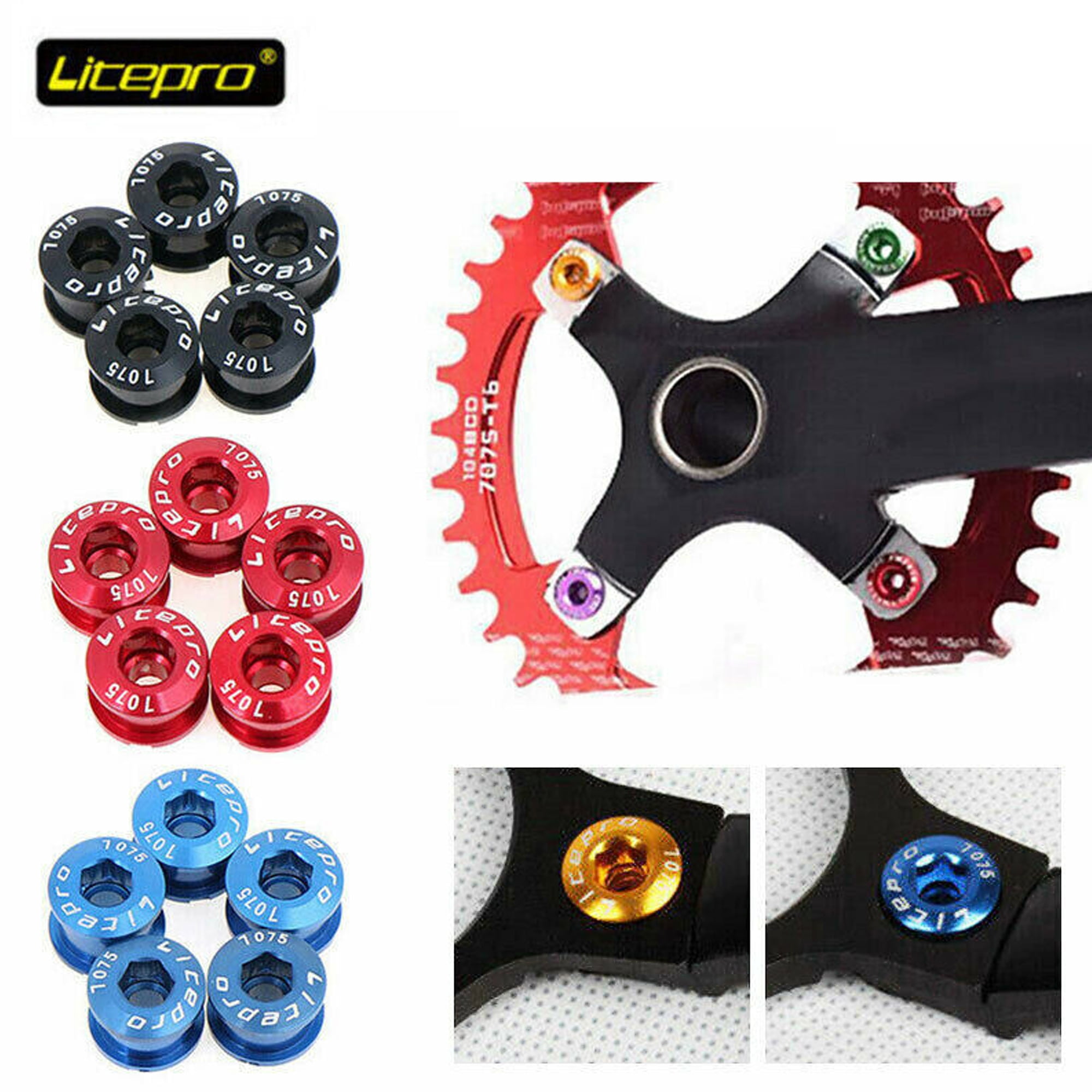 Litepro Bicycle Chainring Screws Chainwheel Bolts for Single/Double Triple Speed