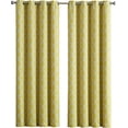 thumbnail image 2 of THD Moroccan Trellis Lattice Decorative Printed Pattern Blackout Thermal Privacy Room Darkening Grommet Window Drapes Curtain Panels for Bedroom - Set of 2 (Bright Yellow, 52 W x 84 L), 2 of 7