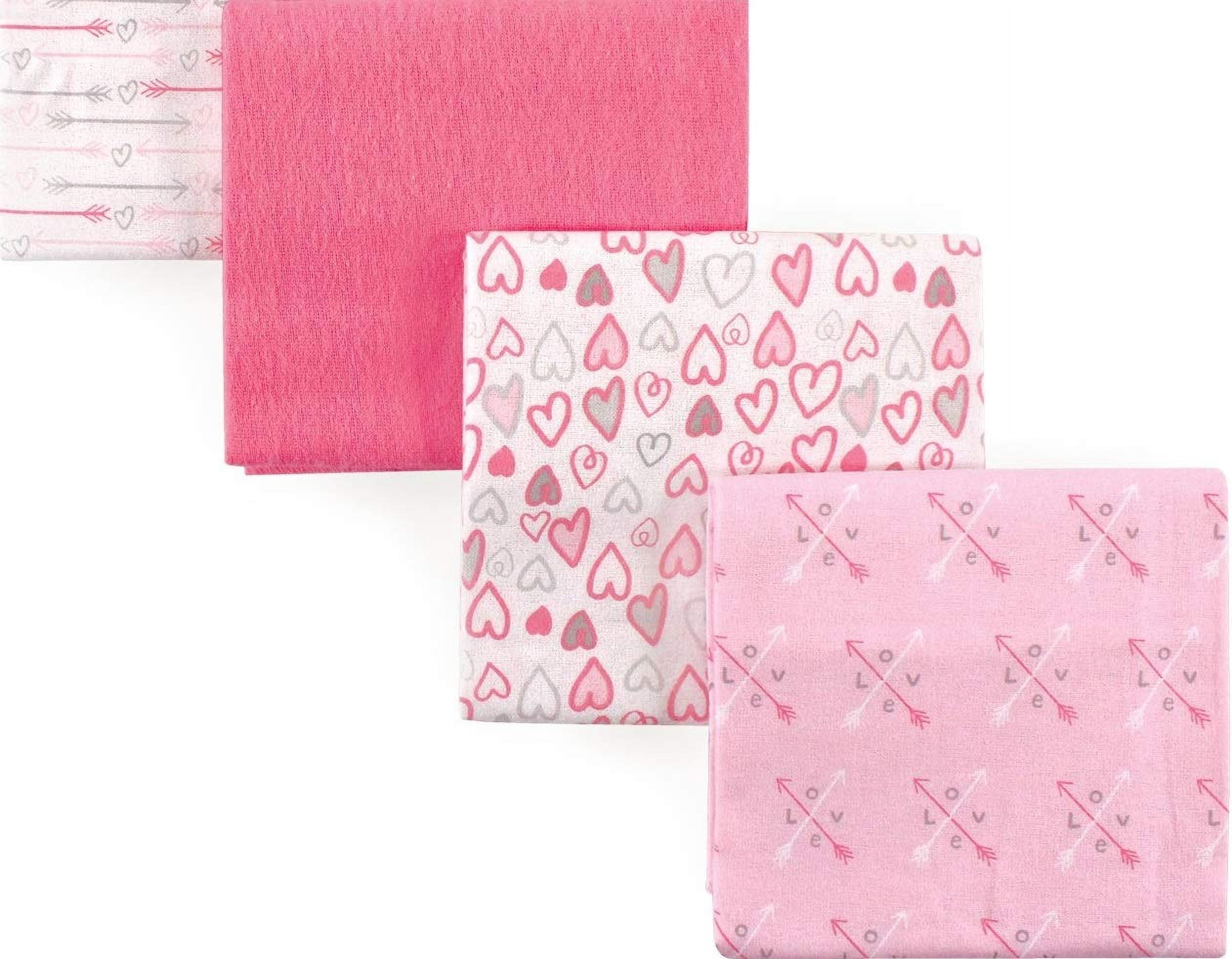 Luvable Friends Unisex Baby Cotton Flannel Burp Cloths and Receiving Blankets, 8-Piece, Basic Elephant, One Size
