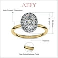 thumbnail image 2 of IGI Certified Lab Grown Diamond Halo Solitaire Engagement Rings for Women, Center 8x6mm Oval Cut Anniversary Wedding Rings In 14K Solid Yellow Gold F-G, VS-SI Quality (1.25 Cttw) Ring Size-6, 2 of 7