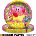 thumbnail image 2 of Kirby Star Party Supplies Birthday Decorations Plates Banner Kids Cake Toppers Set Decor, 2 of 8