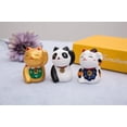 thumbnail image 2 of THY COLLECTIBLES Hand Painted White Feng Shui Mini Maneki Neko Lucky Cat "Fu"..., 2 of 2