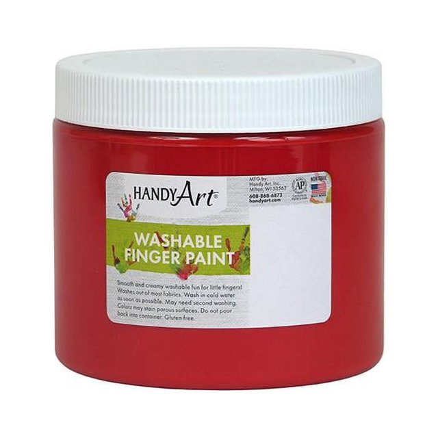 Rock Paint & Handy Art RPC241020-6 Red Washable Finger Paint, 16 oz - 6 Each