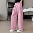 thumbnail image 2 of ZACPNCV Girls Wide Leg Pants Casual Flowy Elastic Waist Palazzo Harem Trousers with Pockets Pink 12-13 Years, 2 of 7