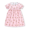 thumbnail image 4 of WIBACKER 2-7T Kids Toddler Girls Cotton Thin Summer Dress Lapel Short Sleeve Dresses With Rabbit Decor, 4 of 7