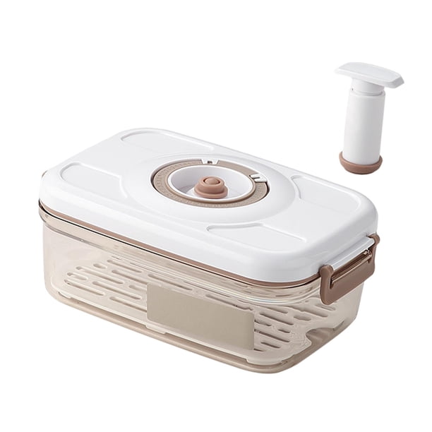 Organizador de refrigerador con bomba manual, contenedor de alimentos, tanque sellado, organizadores para refrigerador, congelador, aspiradora de alimentos. 1.2L