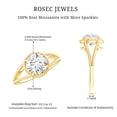 thumbnail image 4 of Rosec Jewels Solitaire Moissanite Round Engagement Ring 2 Carat - 8 mm - Split Shank Ring for Women - D-VS1 Quality, 14K Yellow Gold, US 5.00, 4 of 7
