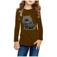 thumbnail image 2 of CLOISE Shirts for Boys Long Sleeve Girls Toddler Crew Neck Tops Print Casual Fashion Fall Winter Clothes Brown 4T, 2 of 5