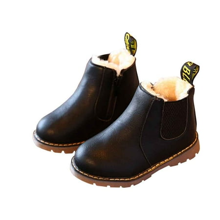 

Jygee 1 Pair Winter Children Retro Boots Warm High Ankle Shoes Sports Martin Boots Cotton-add Snowboots for Outdoor Indoor