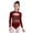 Burgundy, variant on Kids Girls Rhinestones Gymnastics Ballet Dance Leotard Crew Neck Long Sleeve Cutout Front Bodysuit Hot Pink 10