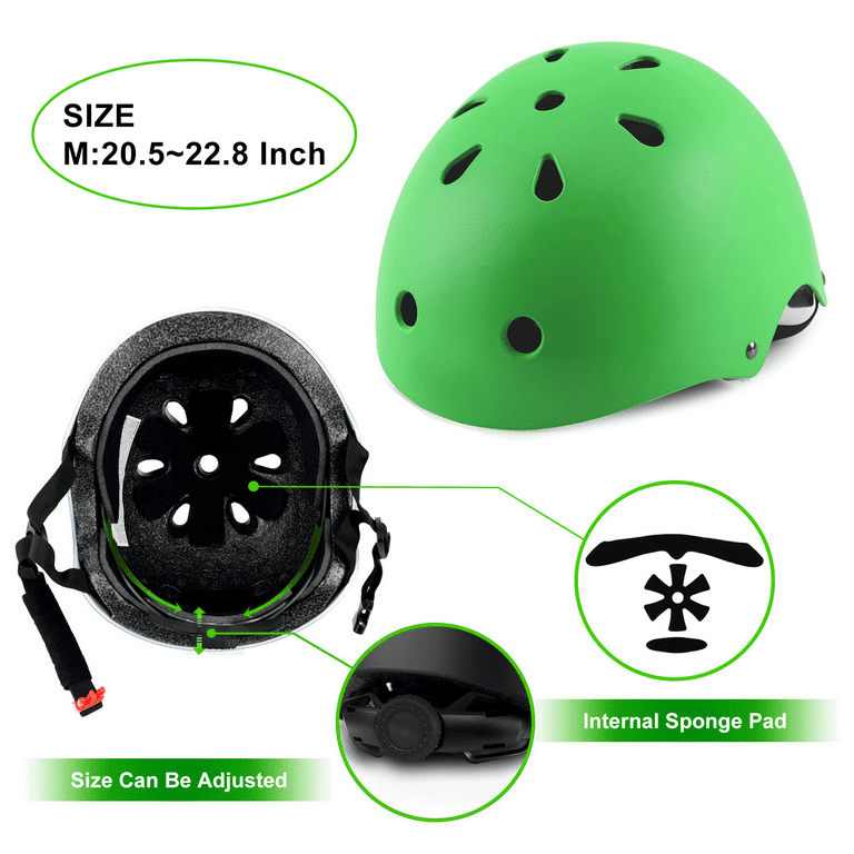 Tripumer Youth Bike Helmet Boys Girls Scooter for 9 -15 Years Skateboard Adjustable Helmet Green Tripumer Youth Bike Helmet Boys Girls Scooter for 9 -15 Years Skateboard Adjustable Helmet Green