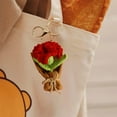 thumbnail image 5 of HomeDM Crochet Flower Bouquet Keychain, Gift for Lover Cute Bag Charm for Mother's Day Anniversary Valentine's Backpack Ornament, 5 of 6