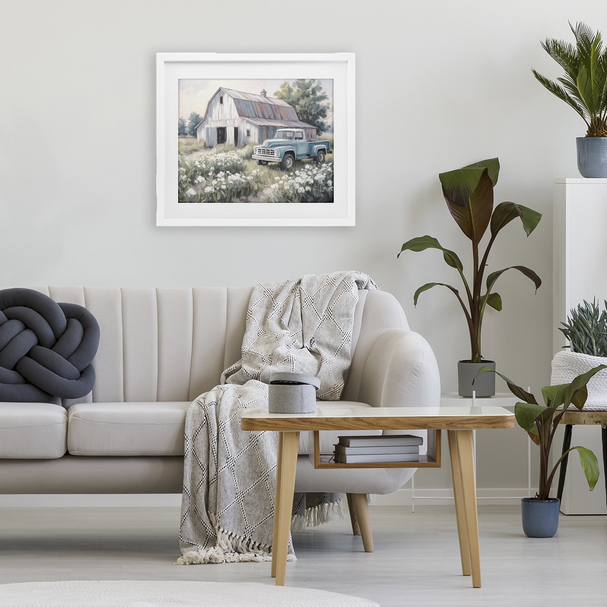 Stupell Industries Pastoral Farm Dreams White Framed Print Under Glass, design by Kim Allen
