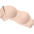 thumbnail image 3 of Womens Strapless Jelly Bras Push Up Padded Bandeau Wireless Half Bra(Beige,S), 3 of 6