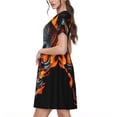 thumbnail image 2 of Disketp Flame Metal Skull para Vestido de Manga Corta para Mujeres, Vestidos de Verano para Mujeres, Casual y Holgado para la Playa, 2 of 6