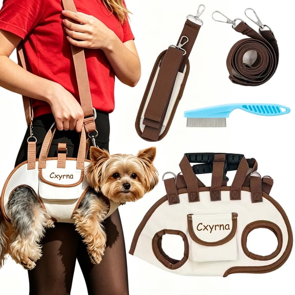 Hands Free Dog Backpack Carrier for Small Dogs, Upgraded Wearable Dog Carrier Bag for Travel, Breathable Mesh Puppy Backpack Carrier, Pet Handheld Shoulder Bag Carrier for Small Dog