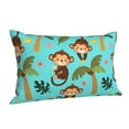 thumbnail image 2 of Kll Monkeys Swinging From Palms Pillow Covers Envelope Closure,Super Soft And Cozy Fuzzy Fleece Pillow Case Cover 14"X20", 2 of 8
