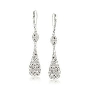 Ross-Simons 0.20 ct. t.w. Diamond Teardrop Earrings in Sterling Silver, Women's, Adult