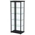 thumbnail image 6 of Aero 5-shelf Display Curio Cabinet with LED Lighting Black, 6 of 15