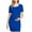 Blue, variant on Maternity Short Sleeve Bodycon Dress Pregnancy Crew Neck Side Ruched Dress Summer Casual Dresses for Daily Baby Shower