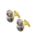 thumbnail image 2 of Surf Elegant Stainless Steel Mens Cufflinks and Shirt Clip Set for Formal Attire and Business Meetings, 2 of 6