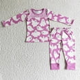 thumbnail image 2 of Conjunto de ropa de dormir para niños pequeños, conjunto de mallas y pantalones de Halloween, fantasma, Horror, púrpura, a rayas, otoño, 2 of 2