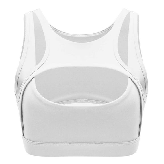 IWRICH Women's High Impact Stretchy Sports Bra Racerback Workout High Support Sports Bras White XL
