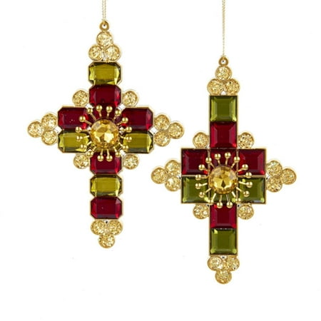 club pack of 24 red green and gold jewel cross christmas club pack of 24 red green and gold jewel cross christmas
