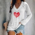 thumbnail image 2 of Blusa con cuello en V de manga larga con estampado de día de San Valentín suelto informal a la moda para mujer Fridja  FKASFK3966, 2 of 4
