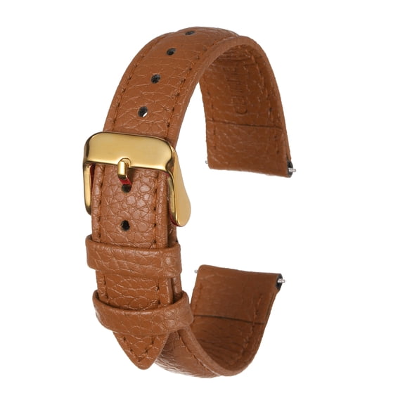Uxcell Leather Watch Band 18mm Vintage Textured Padded Leather Watch Strap Quick Release Replacement Wristband with Stainless Steel Pin Buckle for Men and Women, Brown